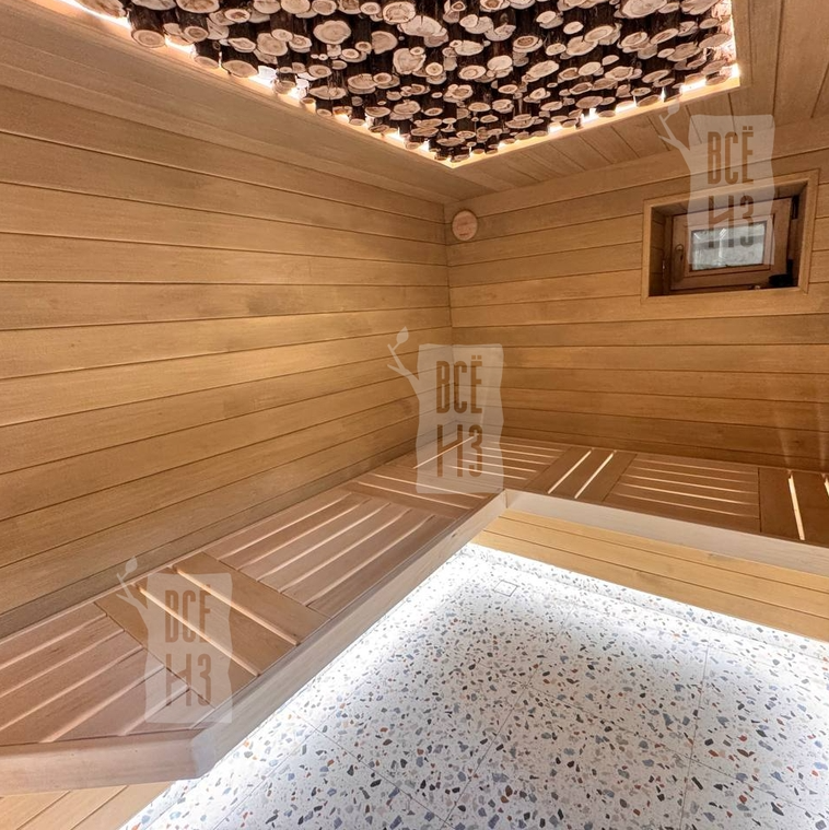 Как отделать сауну липой и можжевельником. Фото результата