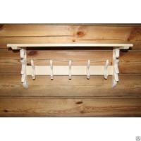 Продажа вешалка с полкой (липа) 5 крючков 760х300х200 (двойной крючок) в Альметьевске  в интернет-магазине Vseizdereva