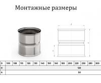 Продажа адаптер мм 1,0мм нерж ф140х140,(мама/мама) h=120мм умк в Альметьевске  в интернет-магазине Vseizdereva